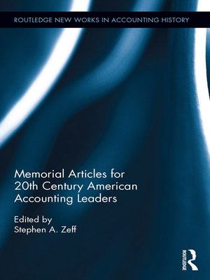cover image of Memorial Articles for 20th Century American Accounting Leaders